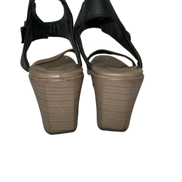 Naot Women's Sandals Size 10(41) Black & Brown Leather Wedge Strappy Platform - Picture 4 of 10